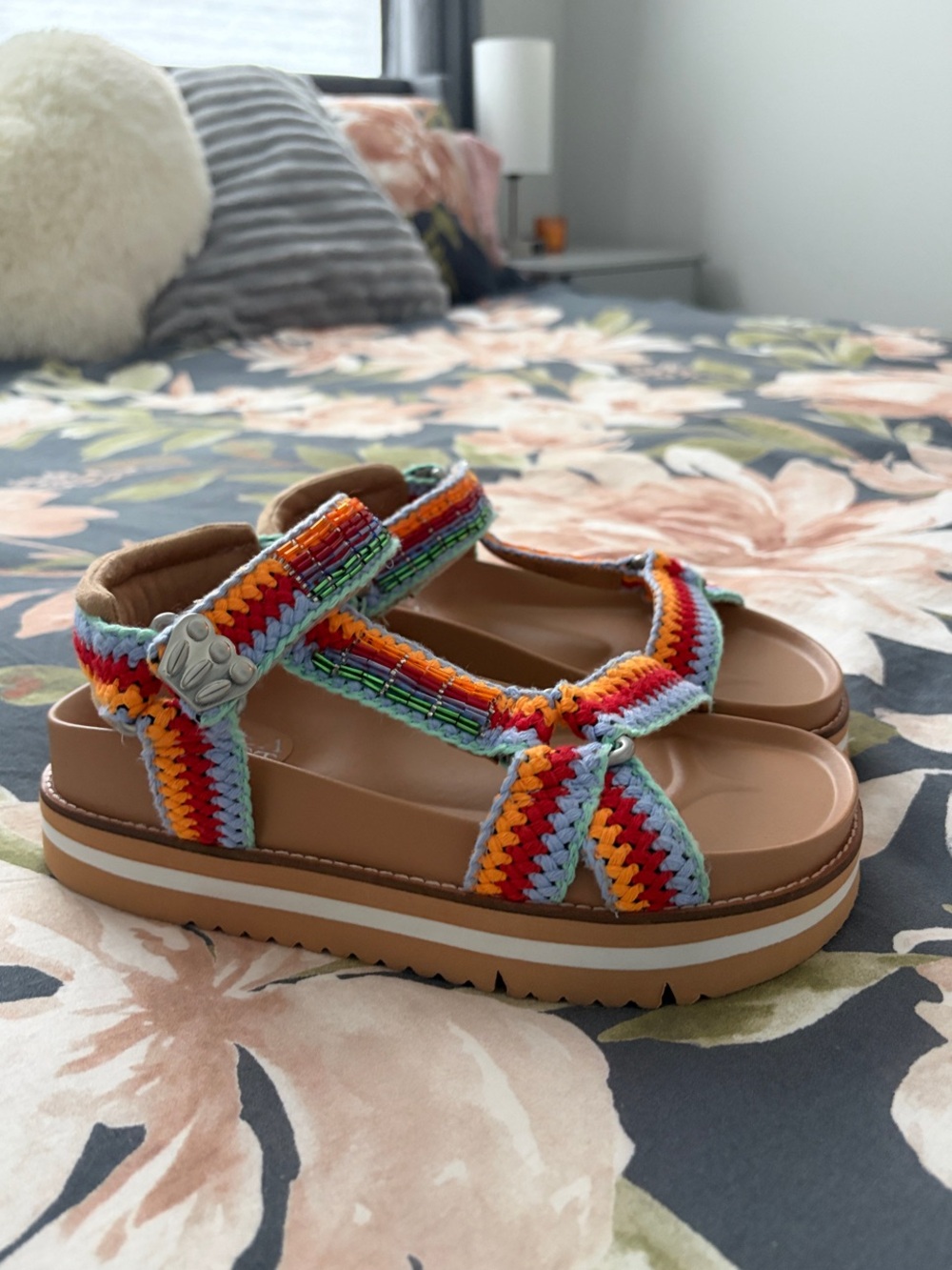 Chelsea & Violet Bright Multicolor Platform Sandals
